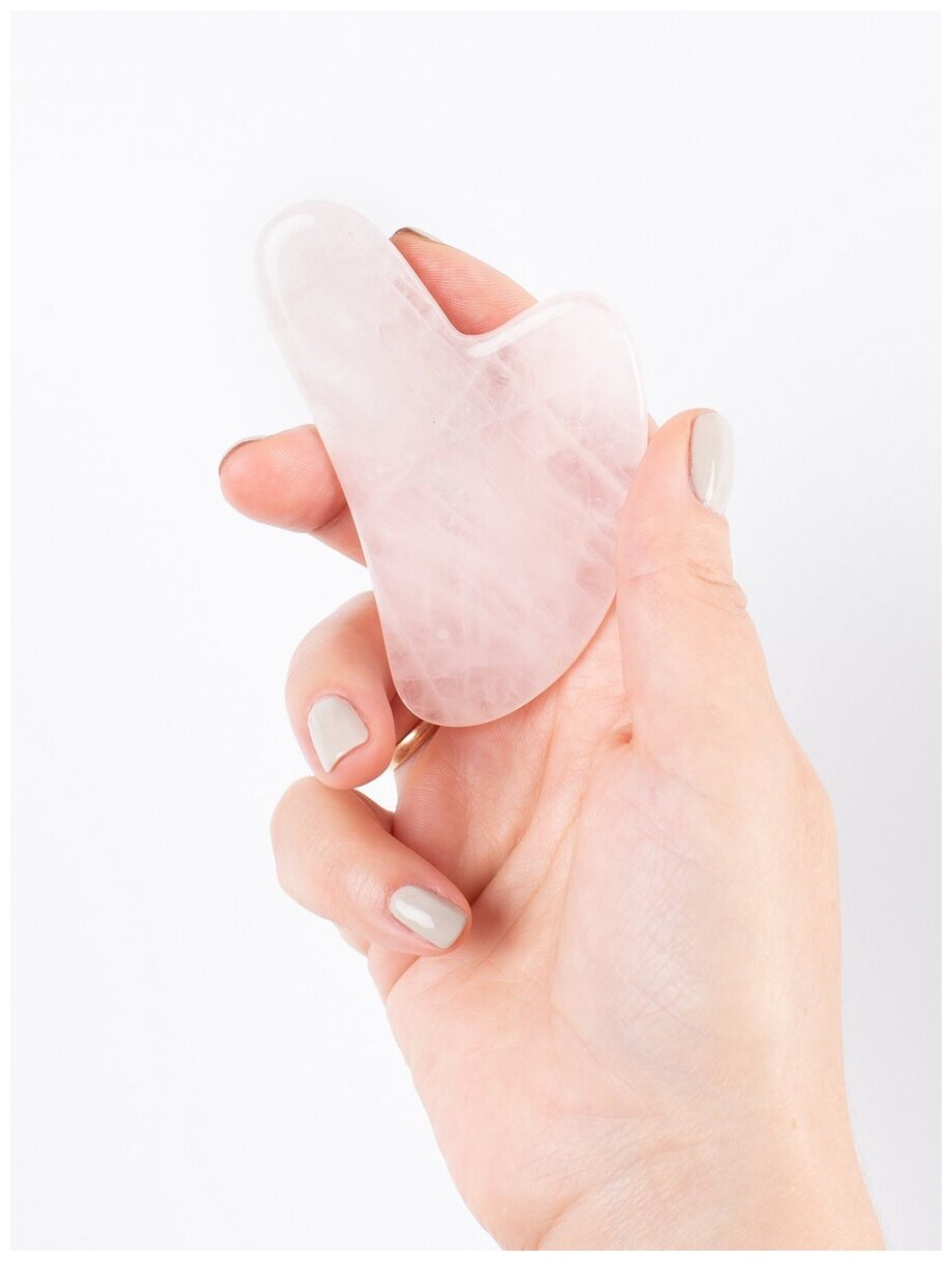 Пластина Гуаша Bodytools из натурального камня розового кварца для массажа - фотография № 3