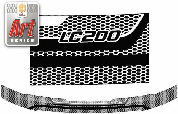 Дефлектор капота для Toyota Land Cruiser 200 2012-2015 Серия Art черная