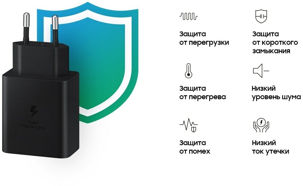Сетевое зарядное устройство Samsung EP-T4510XBEG Power Delivery 45Вт (USB - Type-C) черный - фото №9