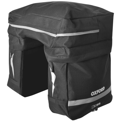 фото Велосумка oxford на багажник c35 triple pannier bag, черный, 35 л