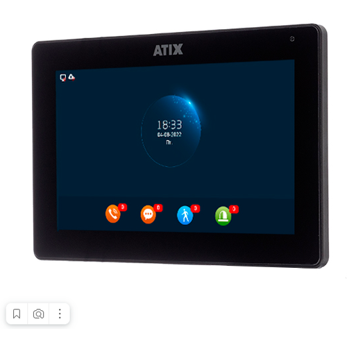 Цветной Wifi ATIX AT-I-M721F/IW Black сенсорным экраном 7 дюймов evj 72 ahd цветной 7 видеодомофон слот microsd