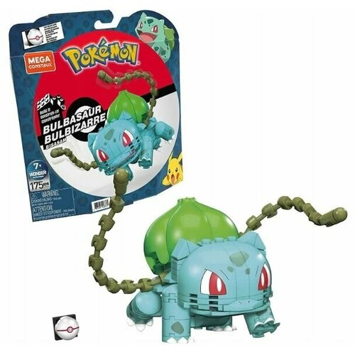 фото Конструктор покемон бульбазавр mattel mega construx pokemon bulbasaur, 175 элементов