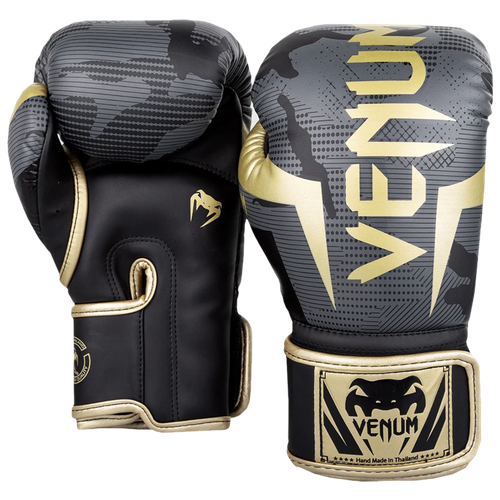 Перчатки боксерские Venum Elite Dark Camo/Gold 14 унций боксерские перчатки venum elite black gold 14 унций