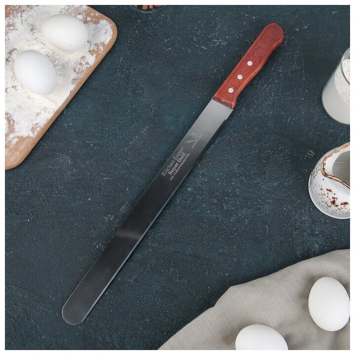 Нож для бисквита ровный край ручка дерево рабочая поверхность 30 см (12»)
