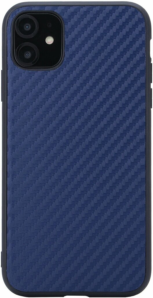 Чехол накладка G-Case Carbon для Apple iPhone 11, темно-синяя