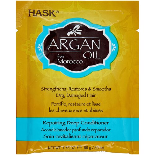 Hask Argan Oil Интенсивная маска для восстановления волос с аргановым маслом, 50 г, 50 мл, пакет