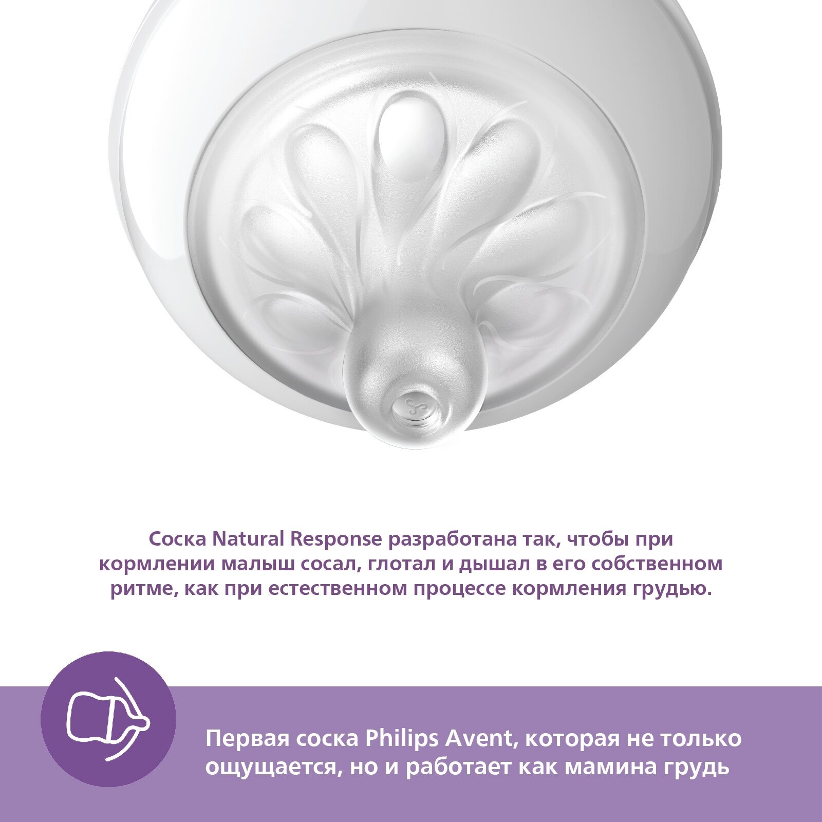 Бутылочка из полипропилена с силиконовой соской средний поток 1 мес. Natural Response Philips Avent 260мл (SCY903/01) Philips Consumer Lifestyle B.V. - фото №2