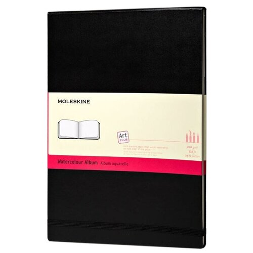 Скетчбук для акварели Moleskine Classic Watercolour Notebook 21 х 14.8 см (A5), 200 г/м², 72 л. черный A5 21 см 14.8 см 200 г/м² блокнот art watercolor 20 листов нелинованный 23 х 31 см черный