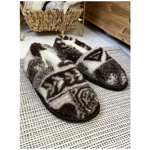 Тапочки Wool Lamb, размер 42-43, коричневый тапочки wool lamb 002 шерсть утепленная размер 42 43 бежевый коричневый