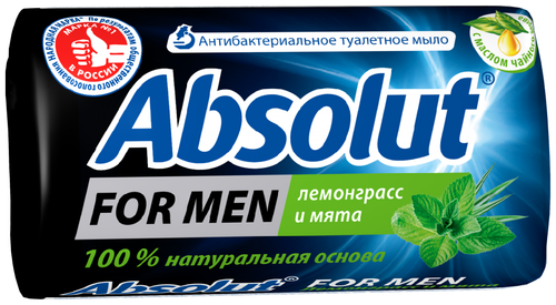 Absolut Мыло кусковое Лемонграсс и мята лимон, 6 уп., 90 мл, 90 г