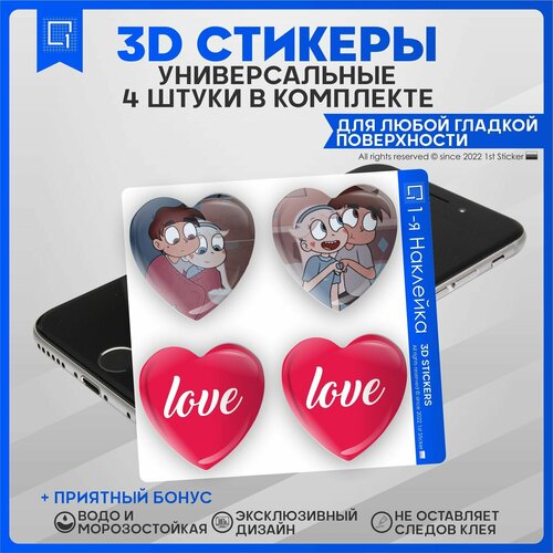 3D стикеры наклейки валентинки парные 14 февраля 3d стикеры наклейки валентинки парные 14 февраля кошки