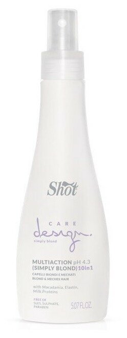 Shot Care Design Simply Blond Многофункциональный эликсир для осветленных и мелированных волос, 50 г, 150 мл