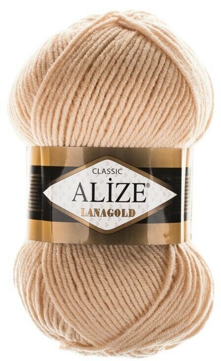 Пряжа для вязания ALIZE Lanagold (Лана голд), цвет № 680 (медовый), 1 моток, состав: 51% акрил, 49% шерсть , вес мотка: 100 гр длина: 240 м