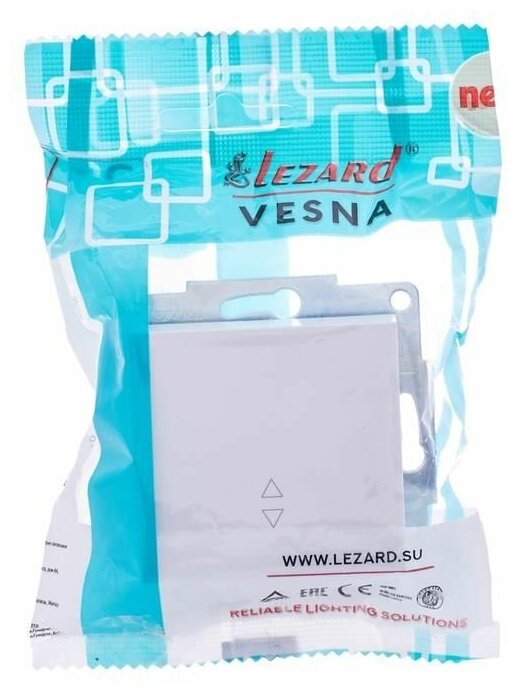 Переключатель проходной 1-кл. СП Vesna механизм бел. LEZARD 742-0288-105