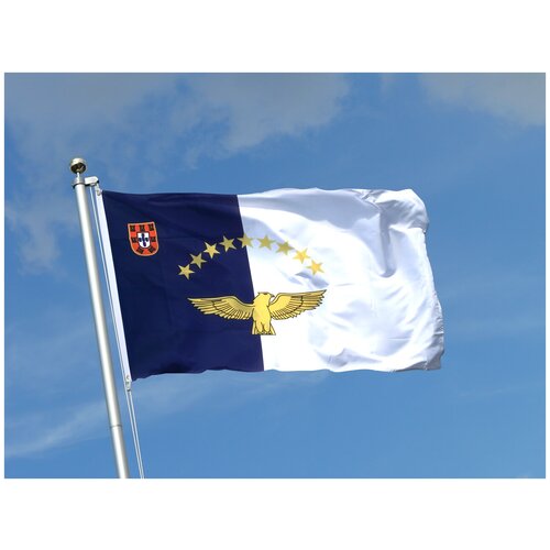 Флаг Азорских островов 90х135 см португалия 100 эскудо 1989 золотой век открытий открытие азорских островов