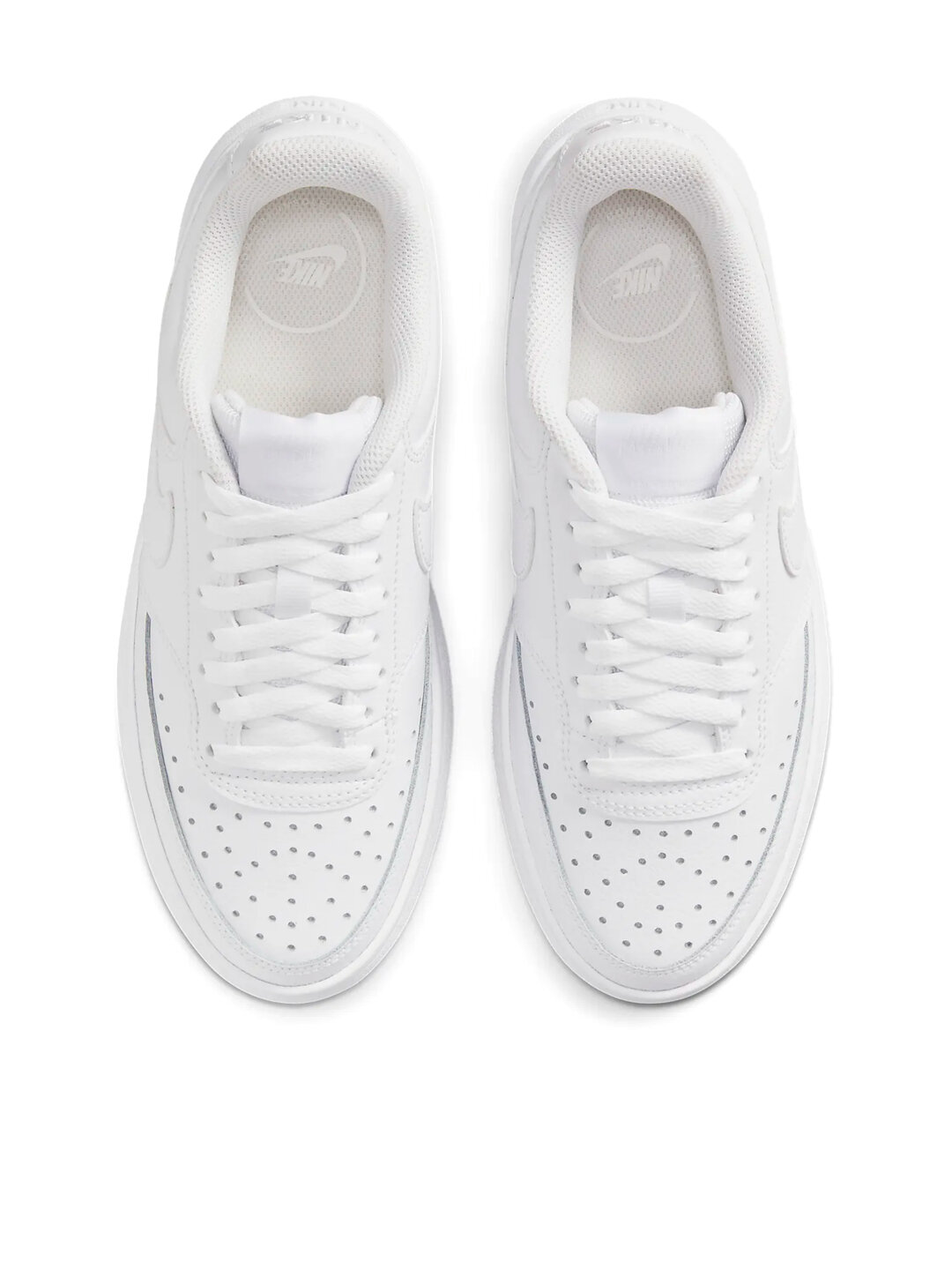 Кеды NIKE Court Vision Alta Leather, размер 7 US, White/White/White — фото 1