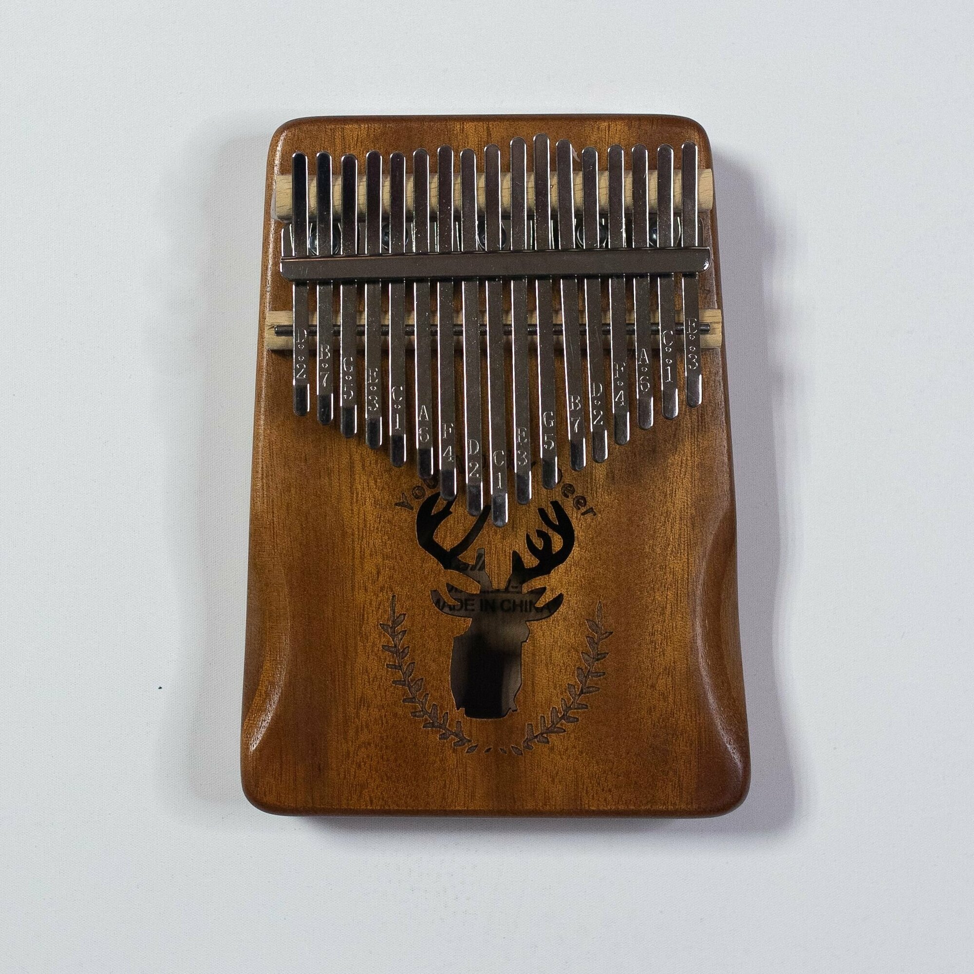 Музыкальный инструмент Калимба, 17 нот , деревянная с чехлом и молоточком