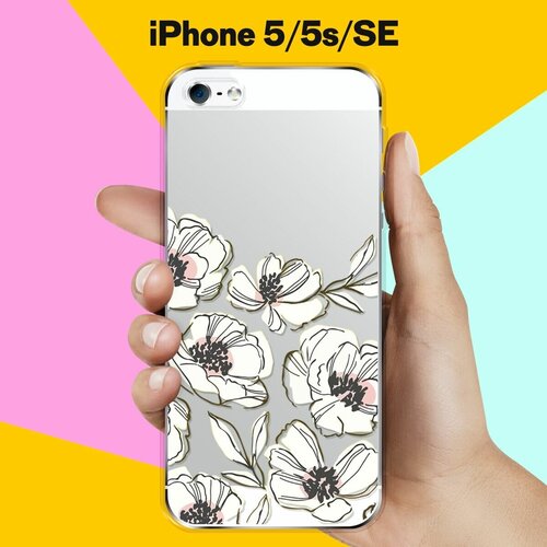 Силиконовый чехол Цветы на Apple iPhone 5/iPhone 5S/iPhone SE силиконовый чехол лама на apple iphone 5 iphone 5s iphone se