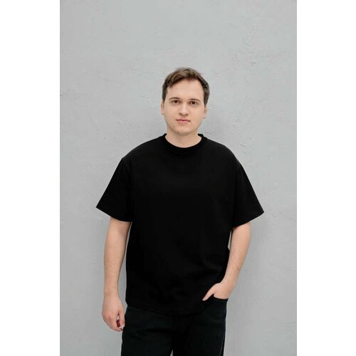 Футболка Base Store футболка, оверсайз, хлопок, однотонная, размер S, черный