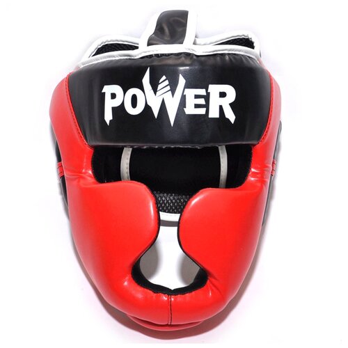 фото Шлем боксерский power, пвх, цвет красный, размер m :ht-p-m-k: sprinter