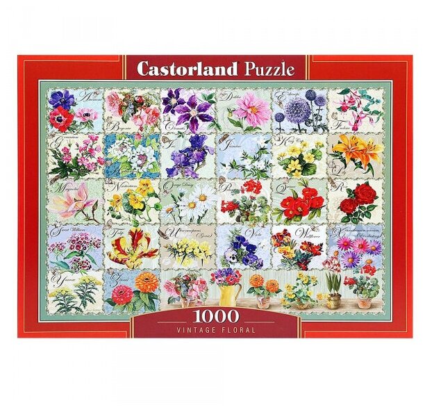 Puzzle-1000 Цветы.Коллаж (C-104338) Castorland - фото №3