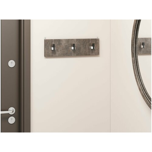 Вешалка настенная, Тип 3, Квадро-М, ателье тёмный, 49х14х1,6 см