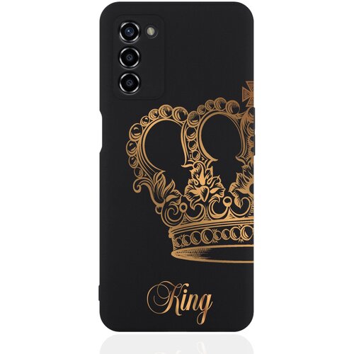 Чехол для смартфона OPPO A55 черный силиконовый Парный чехол корона King чехол для смартфона honor x6a черный силиконовый парный чехол корона king