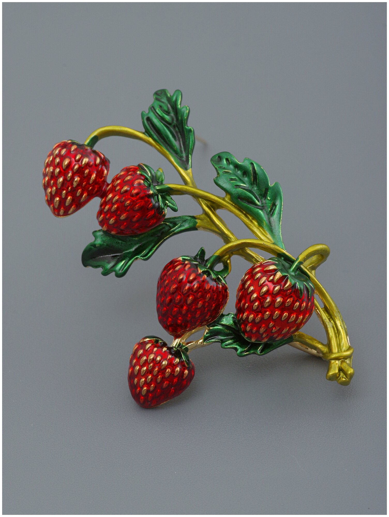 Брошь ЖемАрт, красный/зеленый — фото 1