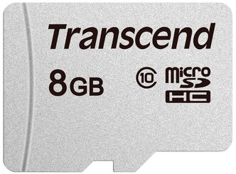 Карта памяти Transcend microSD 300S Class 10 8 GB, чтение: 20 MB/s, запись: 10 MB/s