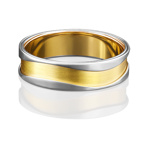 Кольцо обручальное PLATINA комбинированное золото, 585 проба, размер 16.5