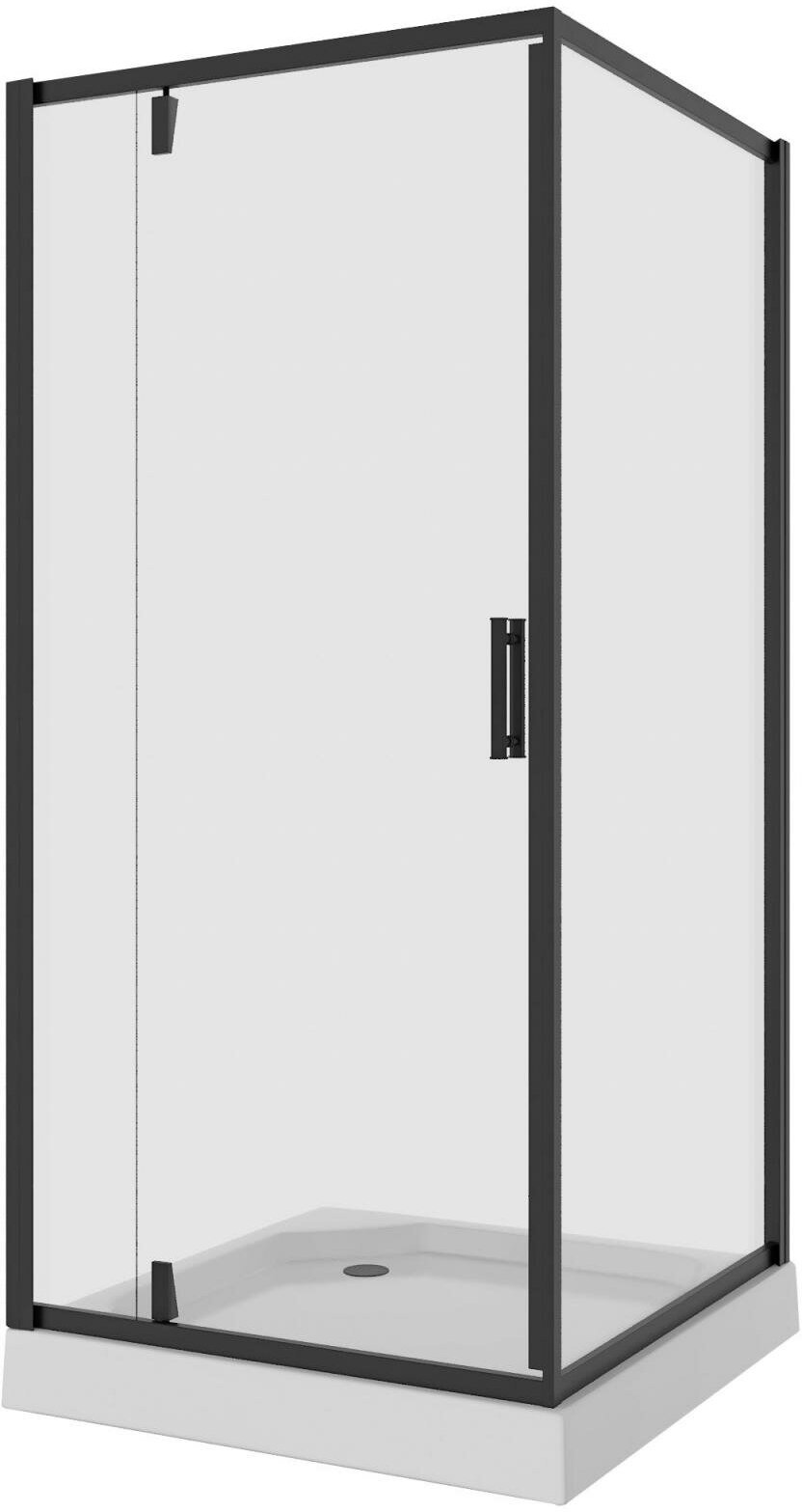 Душевой уголок Niagara NG-6802-08 BLACK (100x100x190) квадрат дверь распашная
