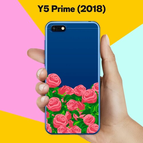 Силиконовый чехол Розы на Huawei Y5 Prime (2018) силиконовый чехол london на huawei y5 prime 2018