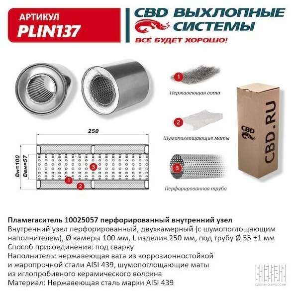 Пламегаситель перфорир. 10025057 CBD. PLIN137