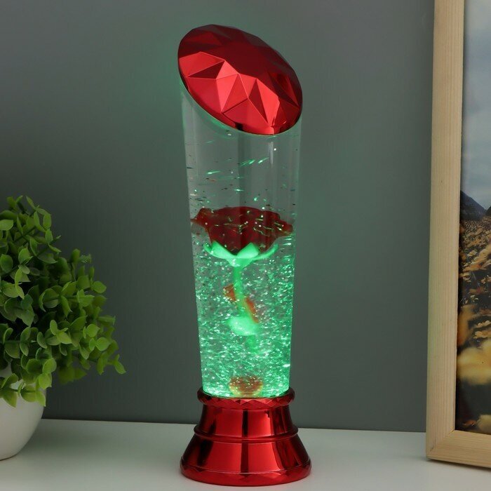 Лава-лампа"Роза" LED от батареек 3хАА USB красный 7,5х6,5х25см Risalux 9559533 . - фотография № 1