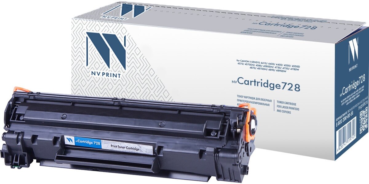 Картридж NV Print 728 черный для Canon MF4410/4430/4450/4580/4570/4550/4570/4580/4750/4780/4890 (2.1K) (3500B010)