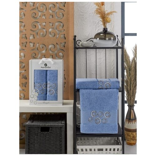 фото Oran merzuka полотенце bangle цвет: голубой (50х90 см,70х140 см) br41155