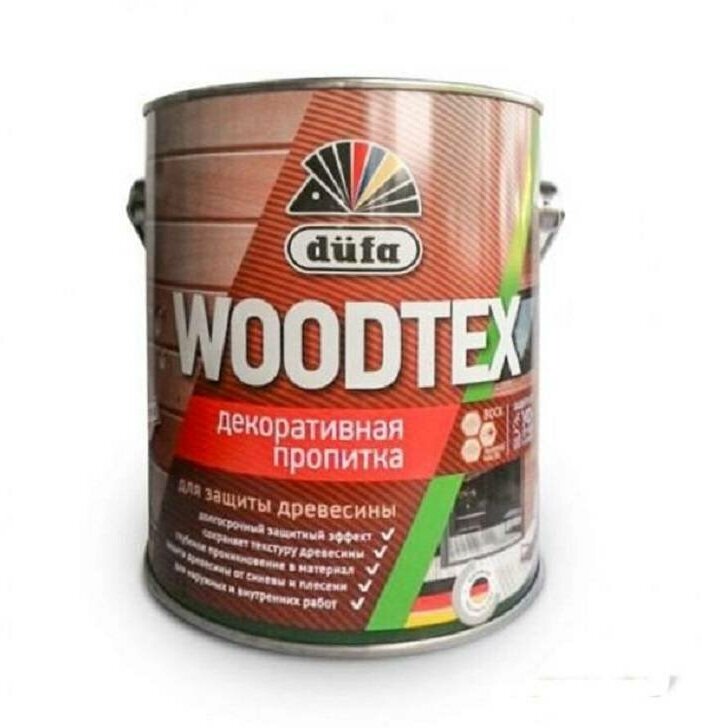 Пропитка декоративная для защиты древесины алкидная Woodtex Бестцвет 0.9л 426851