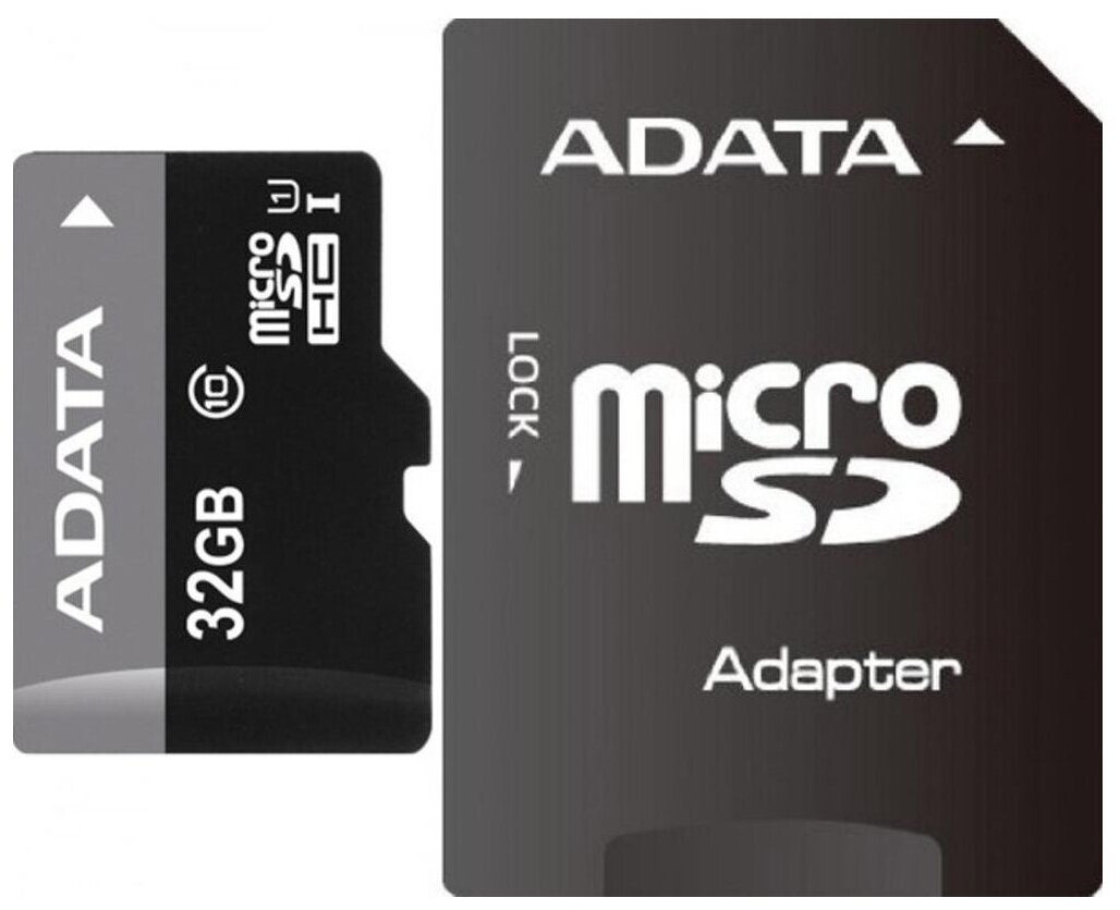 Карта памяти ADATA Premier microSDHC Class 10 UHS-I U1 + SD adapter