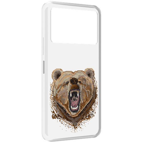 Чехол MyPads пиксельный медведь для Infinix NOTE 12 VIP (X672) задняя-панель-накладка-бампер