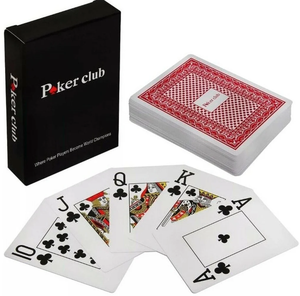 Карты игральные 100% пластик Poker club, красный 54 шт.