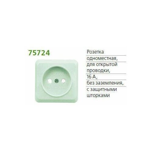 Розетка 1-м ОП Fazenda 16А IP20 без заземл. защ. шторки бел. POWERMAN 1162267