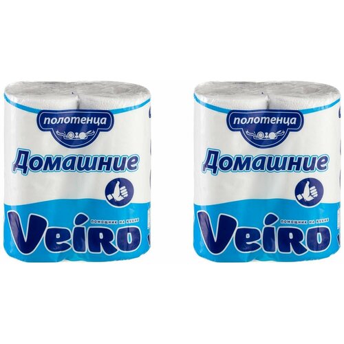 Veiro Полотенца бумажные Домашние 2х-слойные 2 рулона 2 уп veiro полотенца бумажные classic 2х слойные 2 рулона 2 уп