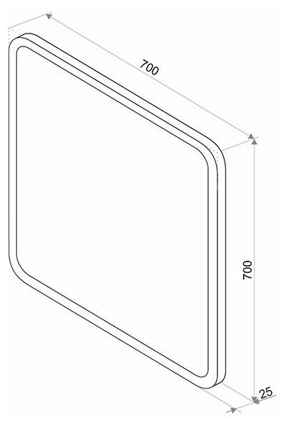 Зеркало с подсветкой Cloud 700х700 для ванны - фотография № 3