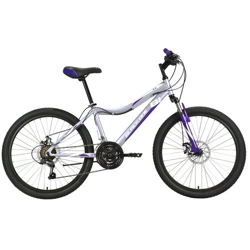 фото Подростковый горный (mtb) велосипед black one ice 24 d (2021) серый/белый/фиолетовый (требует финальной сборки)