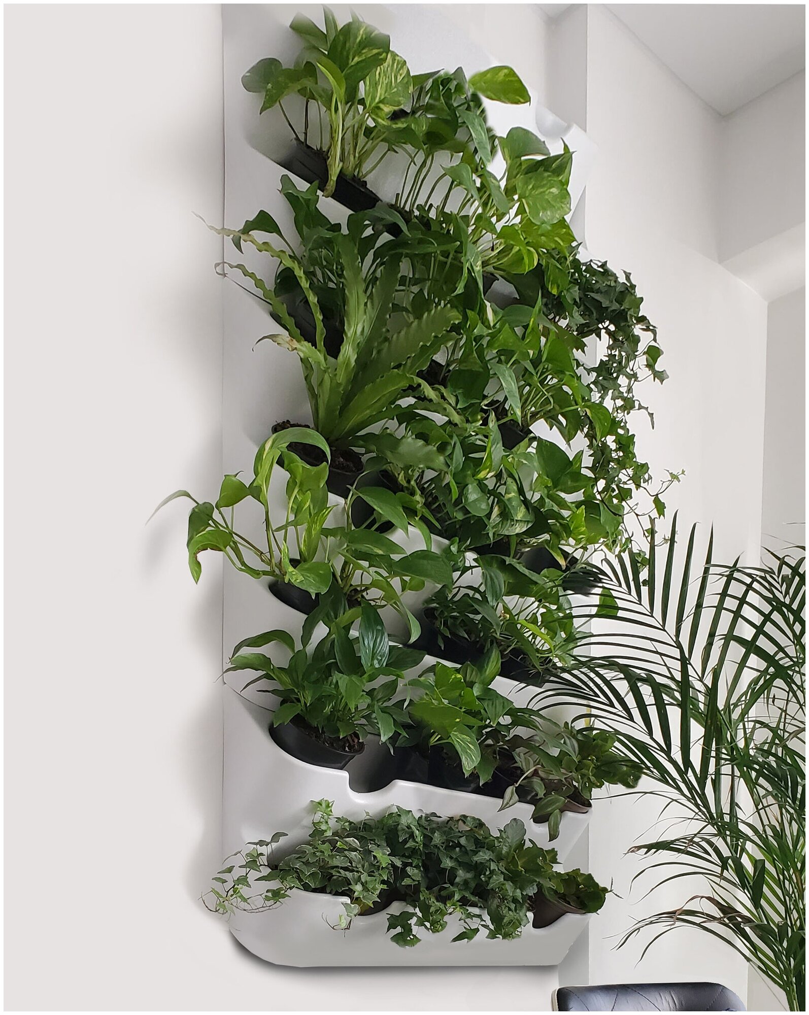Фитомодуль "BOXSAND 24" (60х127 см) вместимость 24 растения цвет белый для вертикального озеленения