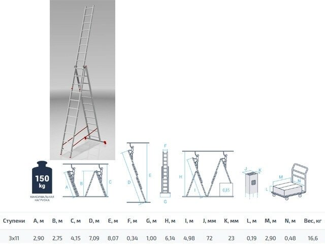 Лестница строительная Startul алюминиевая (ST9942-11) - фотография № 9