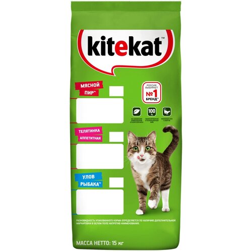 Kitekat для кошек, аппетитная телятина (1.9 кг) (3 штуки)