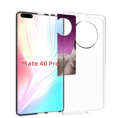 чехол mypads кошка с трубкой для huawei mate 40 pro noh nx9 задняя панель накладка бампер Чехол MyPads кошка британская короткая для Huawei Mate 40 Pro (NOH-NX9) задняя-панель-накладка-бампер