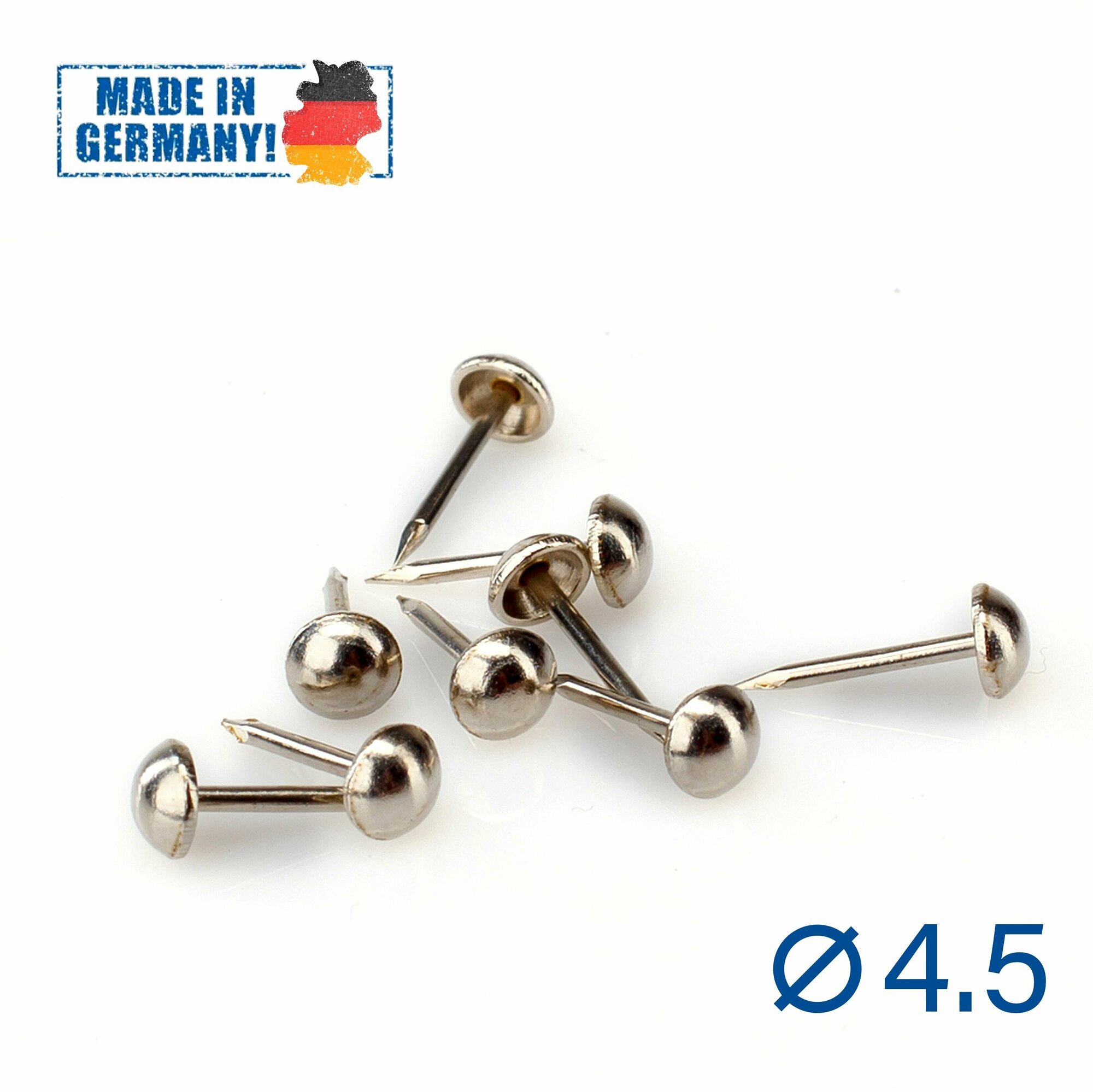 фото Гвозди декоративные HEICO, мебельные, для обивки, каретной стяжки, 4.5х10 мм, 500шт, никель, No. 3/0