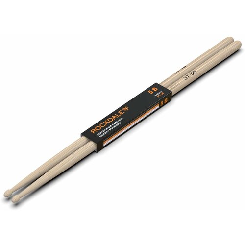 ROCKDALE Hickory Standard ST-5B барабанные палочки, орех, деревянный наконечник, цвет натуральный